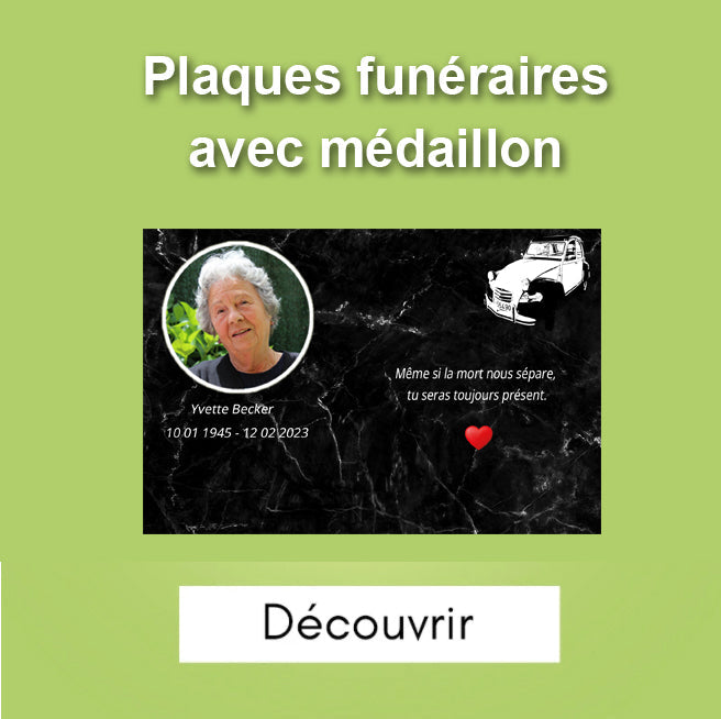 Collection de Plaques Funéraires Personnalisées avec Médaillon Photo