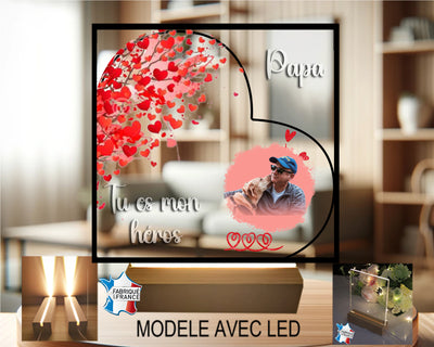 Plaque en Verre Acrylique – 'Maman je t'aime' avec un cœur