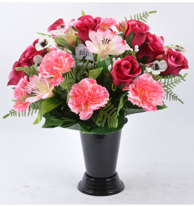 BOUQUET DE VASE ALSTROEMERIA BOUTON OEILLET ROSE