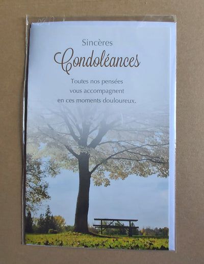 lot de 5 cartes  de condoléances doubles + enveloppes