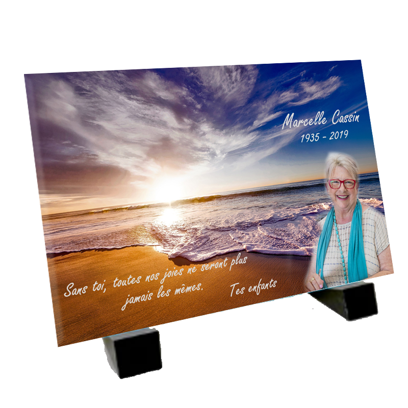 Plaque funéraire photo bord de mer - Offre spéciale -80%