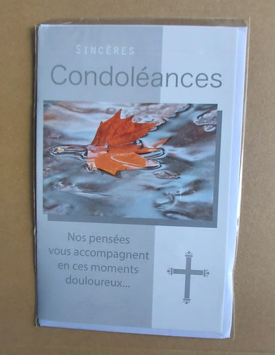 lot de 5 cartes  de condoléances doubles + enveloppes