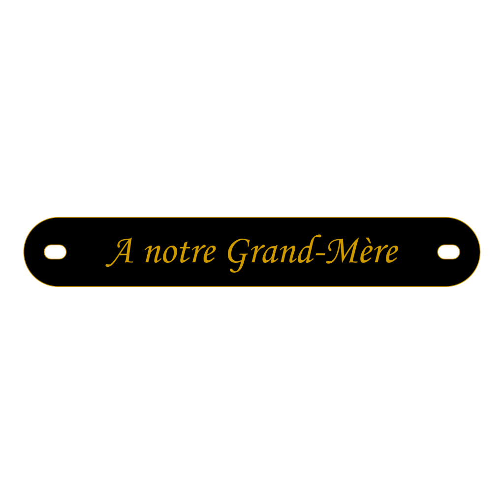 Inter funéraire - modèle arrondi - coloris noir -texte or